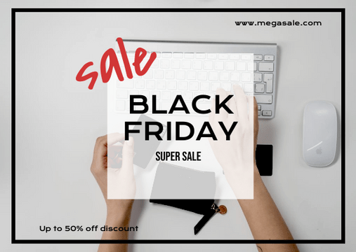 Editable giftcards template:Black And Red Square Black Friday Sale Gift Card