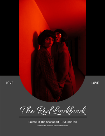 Lookbook 模板。 The Red Gown Lookbook (由 Visual Paradigm Online 的Lookbook軟件製作)