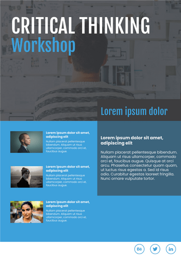 Flyer template: Critical Thinking Workshop Flyer (Created by Visual Paradigm Online's Flyer maker)
