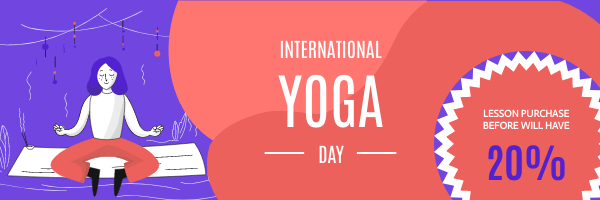 Email Header template: Yoga Day Lesson Discount Email Header (Created by Visual Paradigm Online's Email Header maker)