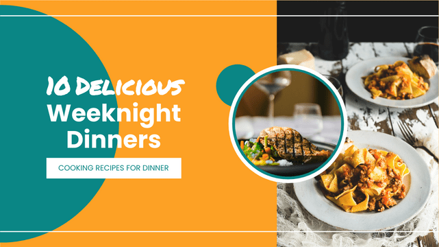 YouTube Thumbnail template: Weeknight Dinners Recipe YouTube Thumbnail (Created by Visual Paradigm Online's YouTube Thumbnail maker)