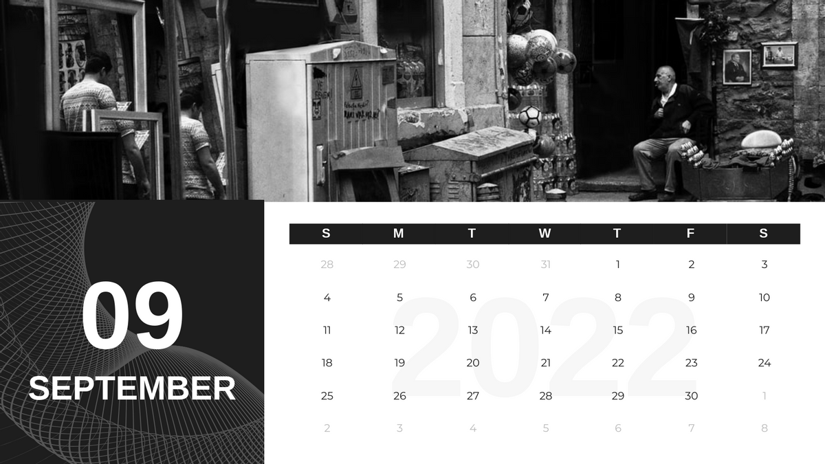 Calendar 模板。 Modern Photography Calendar 2022 (由 Visual Paradigm Online 的Calendar軟件製作)