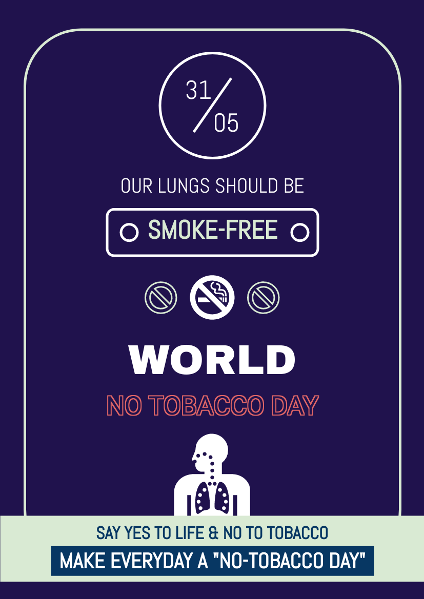 Flyer template: World No Tobacco Day Flyer (Created by Visual Paradigm Online's Flyer maker)