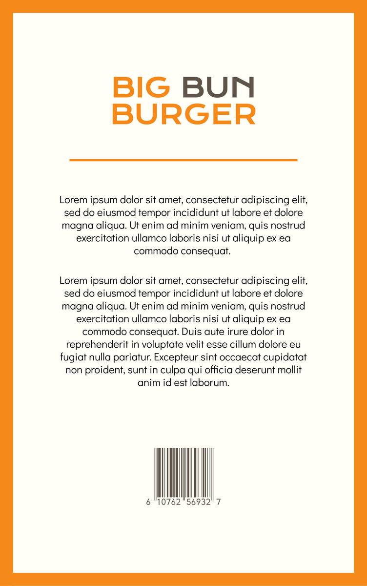 Book Cover template: Modern Burger Food Recipe Book Cover (Created by InfoART's Book Cover maker)