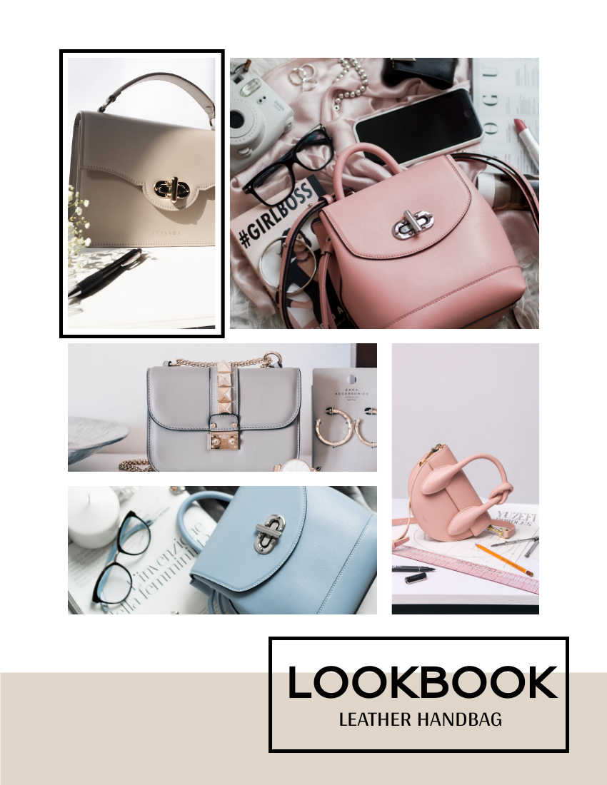 Lookbook template: Leather Handbag Lookbook  (Created by Visual Paradigm Online's Lookbook maker)