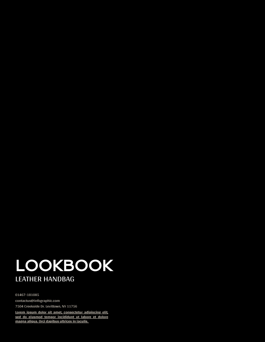 Lookbook 模板。 Leather Handbag Lookbook  (由 Visual Paradigm Online 的Lookbook軟件製作)