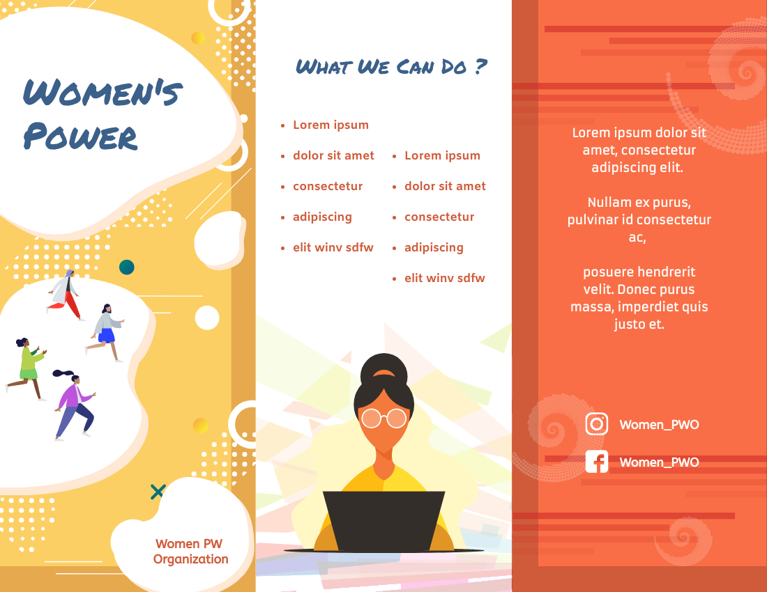 Brochure template: Women's Power Brochure (Created by InfoART's Brochure maker)