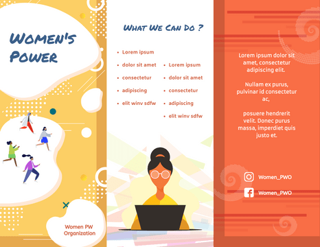 Brochure template: Women's Power Brochure (Created by Visual Paradigm Online's Brochure maker)