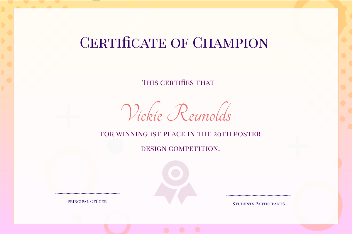 Certificate template: Orange Certificate (Created by Visual Paradigm Online's Certificate maker)