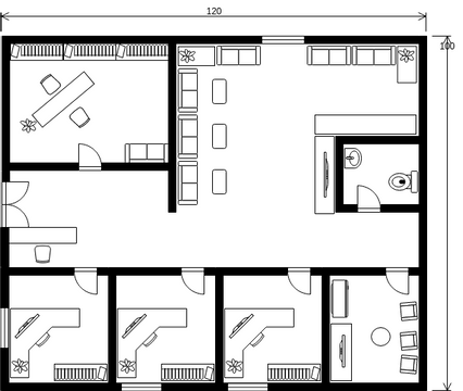 Floor Plan template: Office Floor Plan (Created by Visual Paradigm Online's Floor Plan maker)