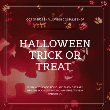 Instagram 帖子 模板。 Halloween Trick Or Treat Instagram Post (由 Visual Paradigm Online 的Instagram 帖子軟件製作)