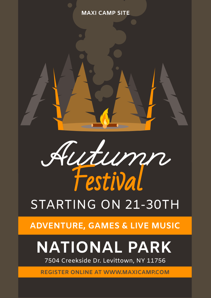 Flyer template: Autumn Festival Camp Flyer (Created by InfoART's Flyer maker)
