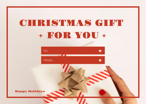 Gift Card template: Simple Red Happy Holidays For Christmas Gift Card (Created by Visual Paradigm Online's Gift Card maker)
