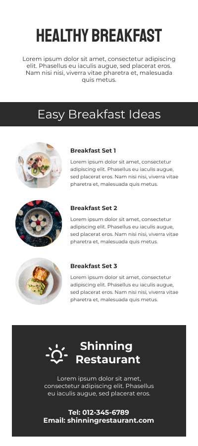 Healthy Breakfast Rack Card