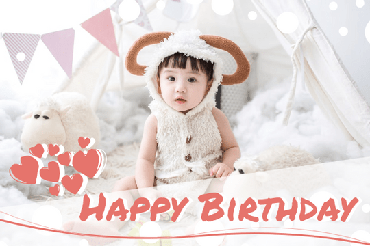 Greeting Card template: Happy Birthday To Little Baby Greeting Card (Created by Visual Paradigm Online's Greeting Card maker)