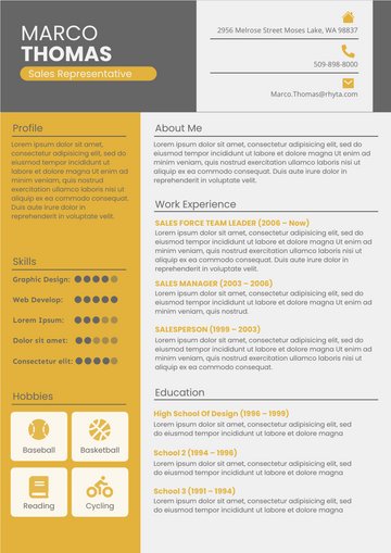 Resume template: Detailed Resume (Created by Visual Paradigm Online's Resume maker)