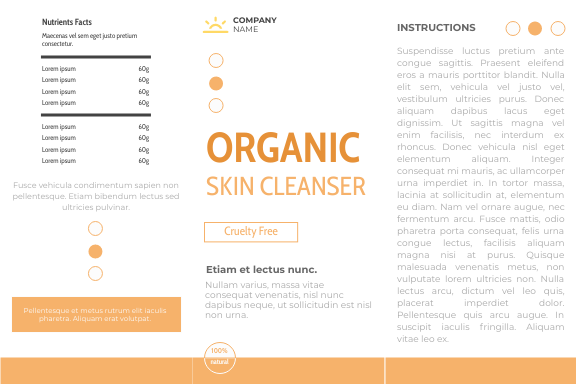 100% natural skin care Label