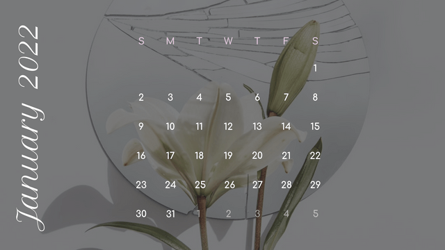 Floral And Butterfly Calendar