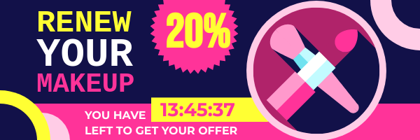 Email Header template: Makeup Sale Count Down Email Header (Created by InfoART's Email Header maker)