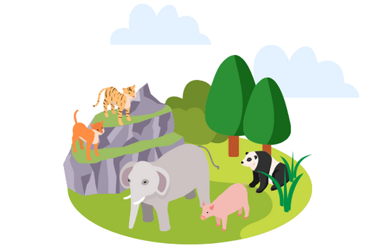 关系插图 模板。Wildlife Illustration (由 Visual Paradigm Online 的关系插图软件制作)