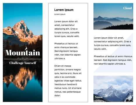 Brochure template: Climbing Mountain And Challenge Yourself Brochure (Created by Visual Paradigm Online's Brochure maker)