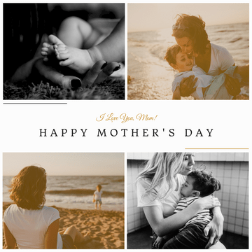 Editable instagramposts template:Simple Four Photos Mother's Day Instagram Post