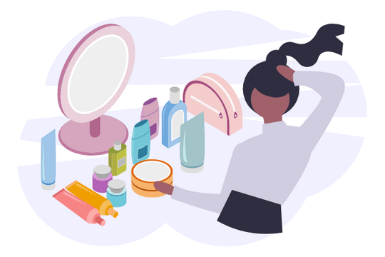 Healthcare Illustration template:  Skincare Products Illustration (Created by Visual Paradigm Online's Healthcare Illustration maker)