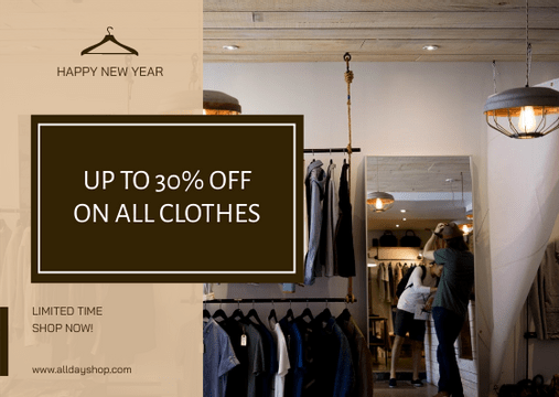 Brown Cloth Shop New Year Sale Gift Card