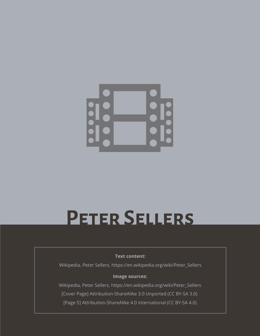 Biography template: Peter Sellers Biography (Created by Visual Paradigm Online's Biography maker)