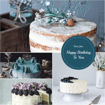 Photo Collages template: Happy Birthday To You Cakes Photo Collage (Created by Visual Paradigm Online's Photo Collages maker)