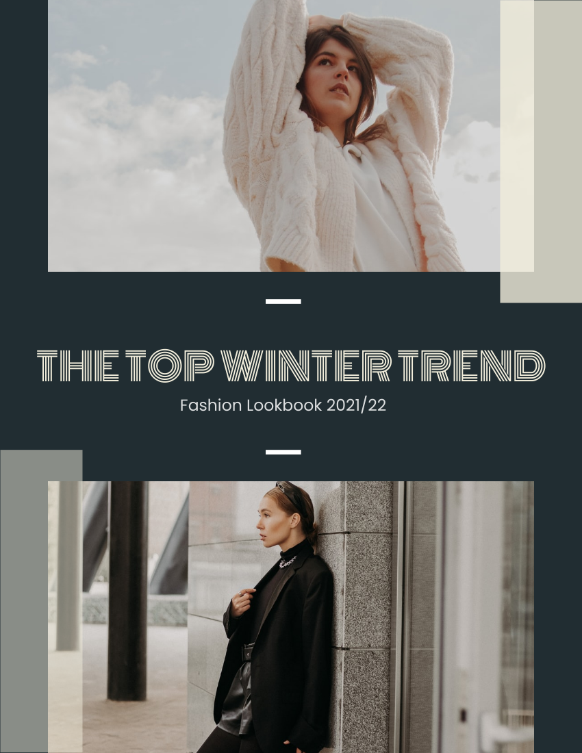 Lookbook 模板。 Top Winter Trend Fashion Lookbook (由 Visual Paradigm Online 的Lookbook軟件製作)