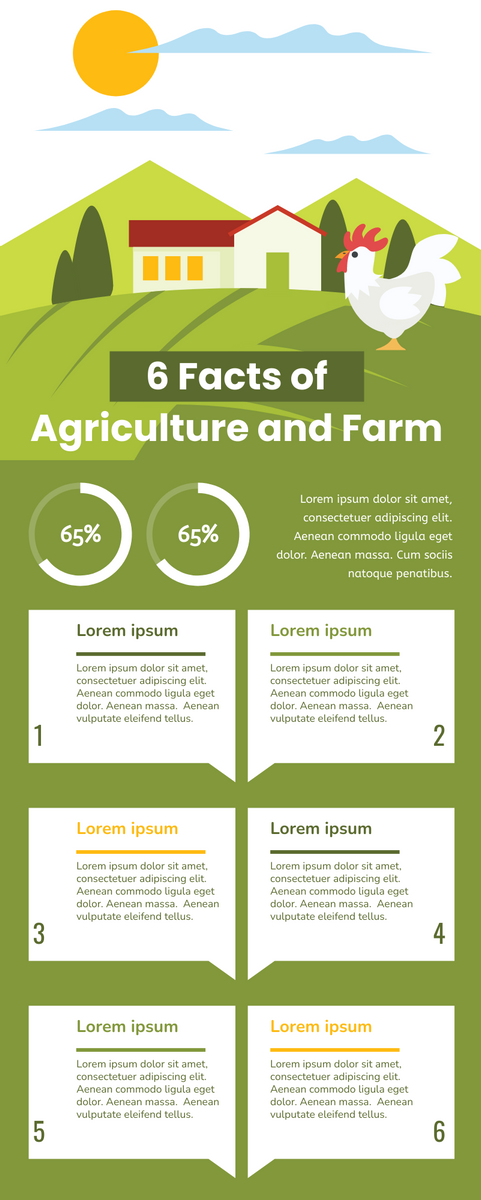 6 Facts Of Agriculture And Farm Infographic