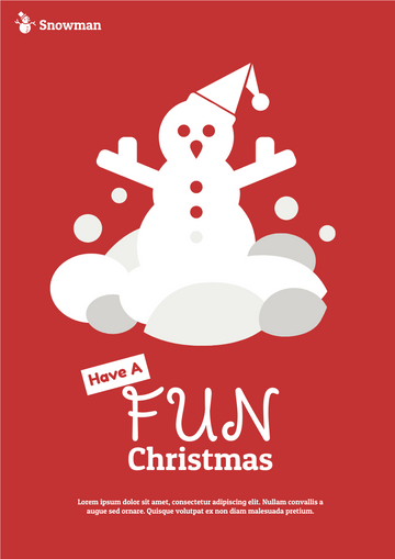 Editable flyers template:Christmas Snowman Celebration Flyer