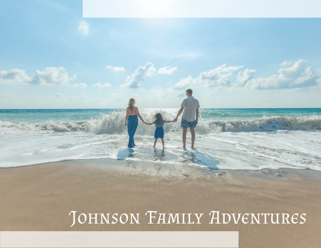 Travel Photo Book template: Family Adventures Travel Photo Book (Created by Visual Paradigm Online's Travel Photo Book maker)