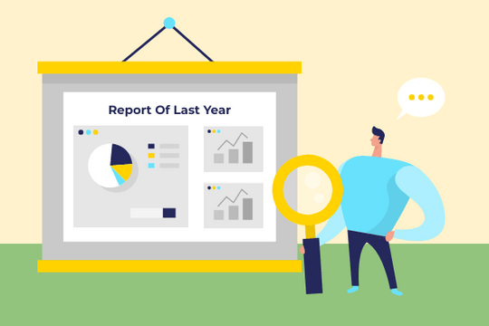 商業插圖 模板。 Financial Report Of Last Year (由 Visual Paradigm Online 的商業插圖軟件製作)