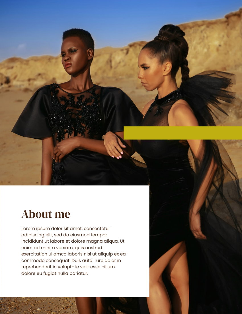 业务组合 模板。Fashion Design Portfolio (由 Visual Paradigm Online 的业务组合软件制作)