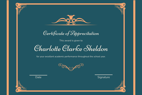 Certificate template: Vintage Certificate (Created by Visual Paradigm Online's Certificate maker)