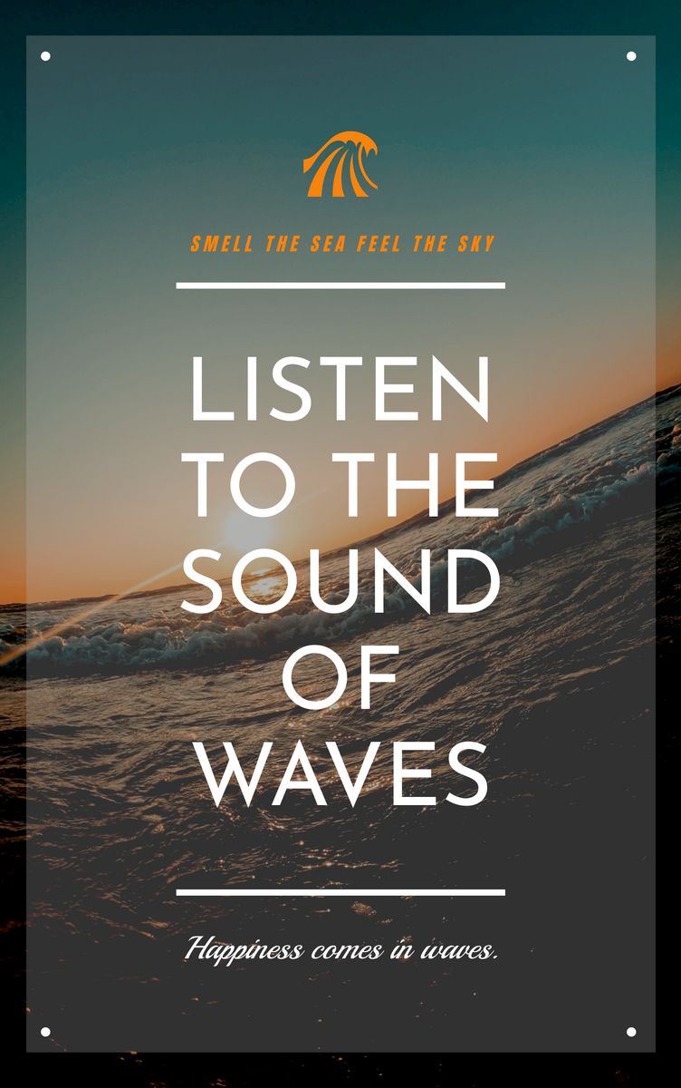 Book Cover template: Listen To The Sound Of Waves Book Cover (Created by InfoART's Book Cover maker)