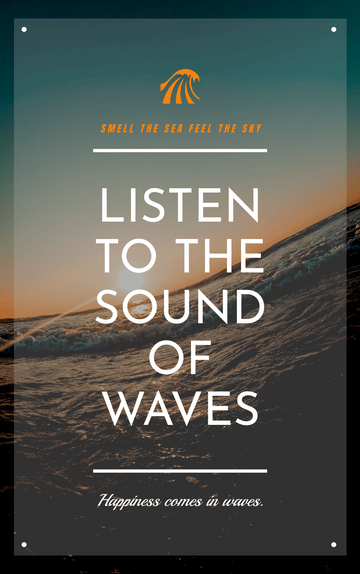 Editable bookcovers template:Listen To The Sound Of Waves Book Cover