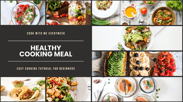 YouTube Thumbnail template: Healthy Cooking Meal YouTube Thumbnail (Created by InfoART's  marker)