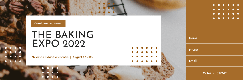 Editable tickets template:The Baking Expo Ticket