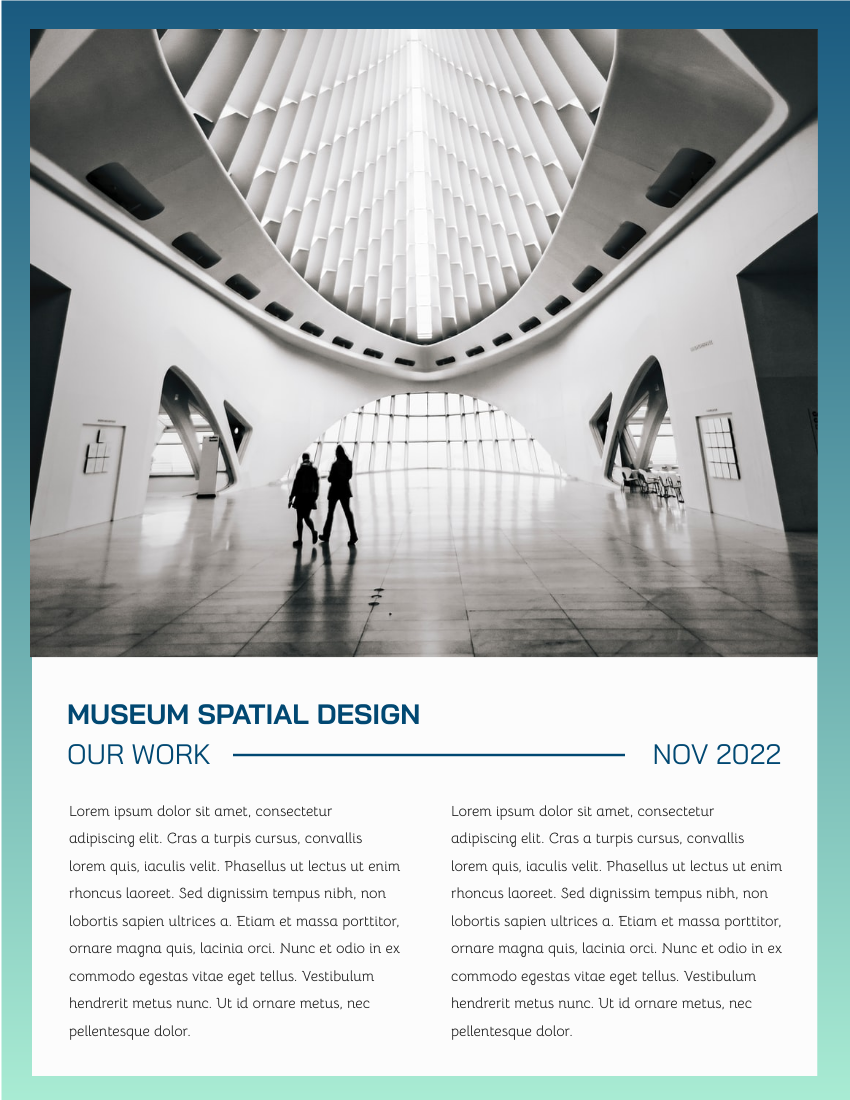 Report template: Blue Gradient Architecture Annual Report (Created by Visual Paradigm Online's Report maker)