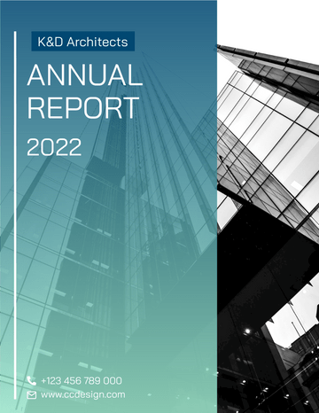 Editable reports template:Blue Gradient Architecture Annual Report