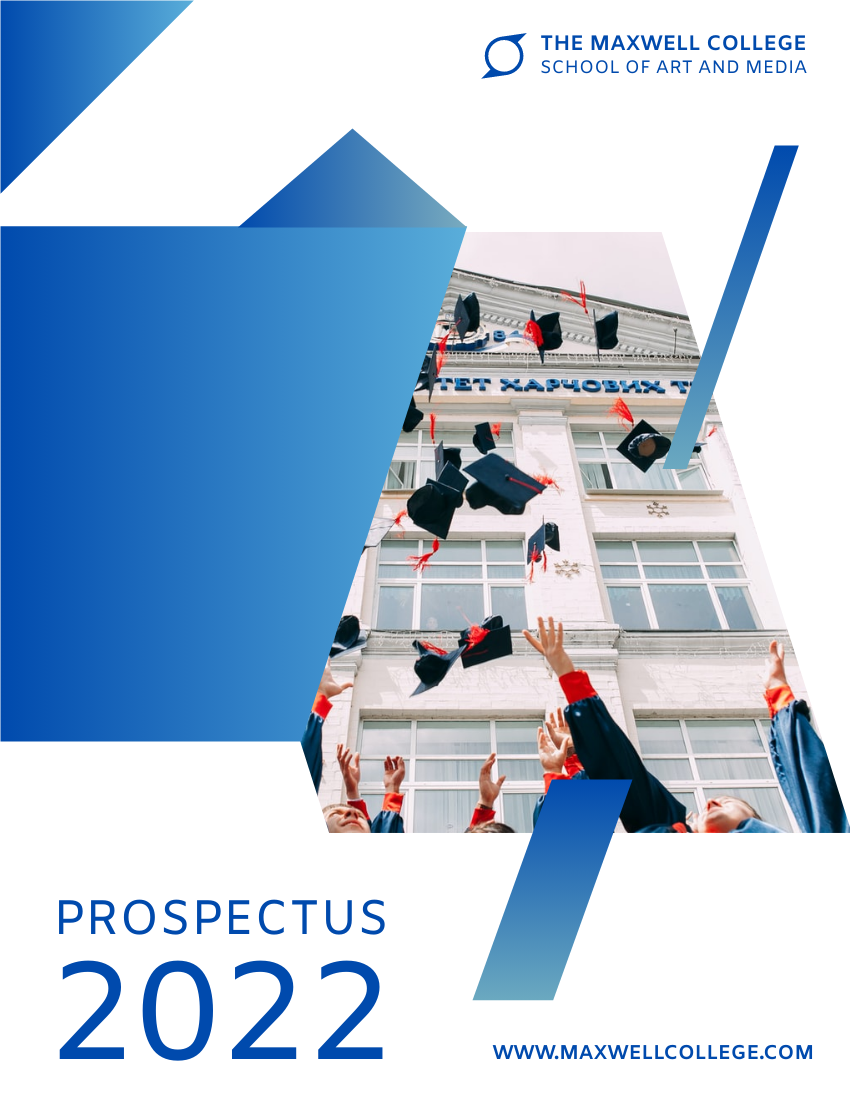 小冊子 模板。 Advertising Program College Prospectus (由 Visual Paradigm Online 的小冊子軟件製作)