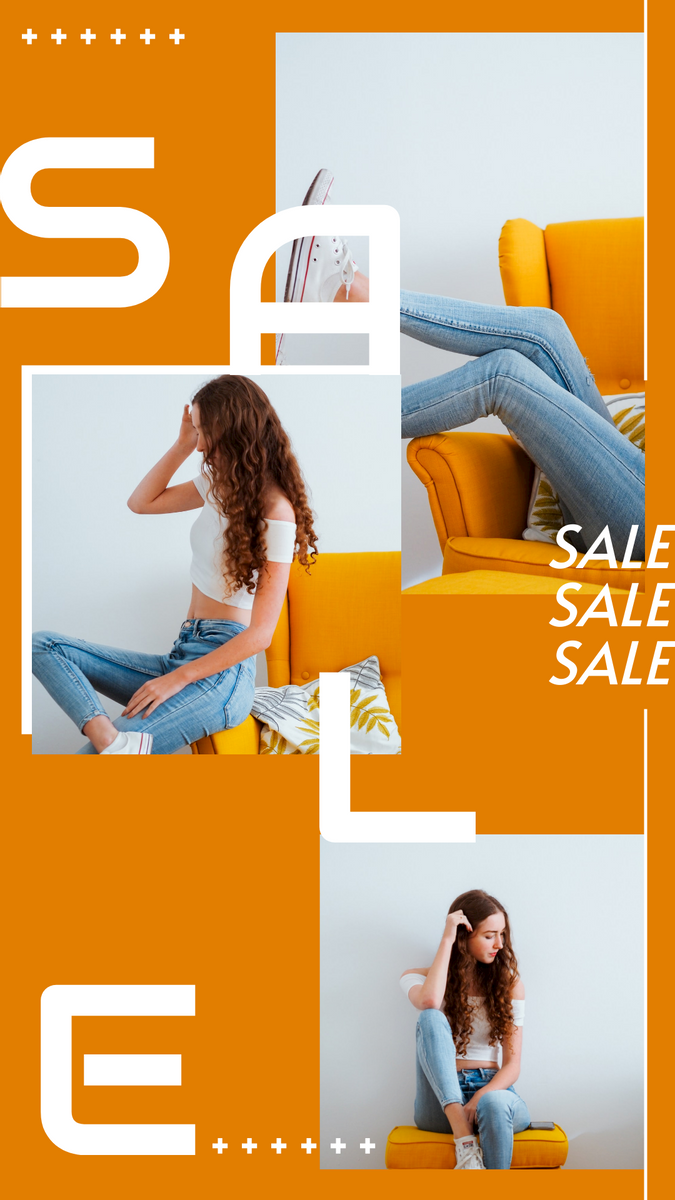 Instagram Story template: Orange Photo College Sale Instagram Story (Created by Visual Paradigm Online's Instagram Story maker)