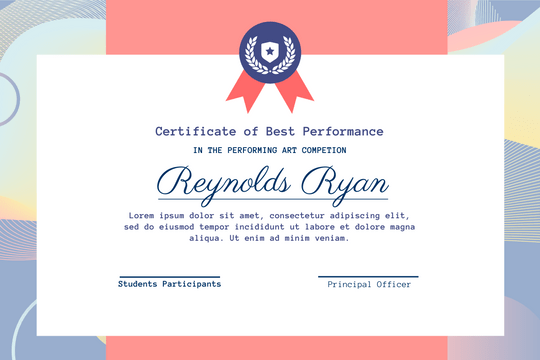 Certificates template: Resonance Carol Certificate (Created by Visual Paradigm Online's Certificates maker)