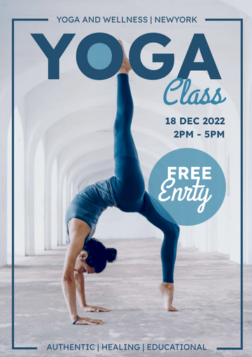 Editable posters template:Wellness Yoga Class Poster