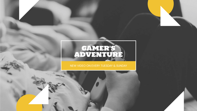 YouTube Channel Art template: Yellow Monochrome Games Playing YouTube Channel Art (Created by Visual Paradigm Online's YouTube Channel Art maker)