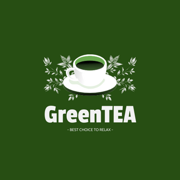 Editable logos template:Green Tea Logo Generated With Cup And Plants Decorations
