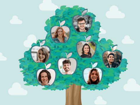 Family Tree template: Apple Tree Family Tree (Created by InfoART's  marker)